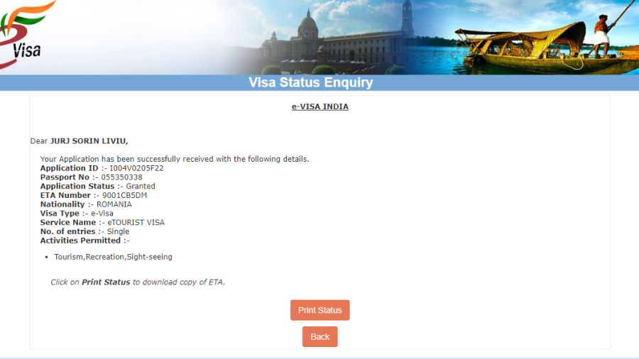Ich habe online ein E-Visum für eine Reise nach Indien KOSTENLOS beantragt